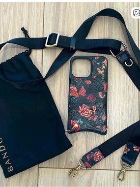 ISO Bandolier Black Floral Crossbody Phone STRAP